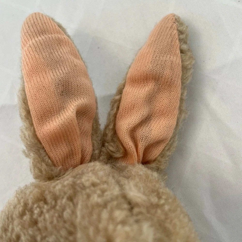 Adorable Brown Bunny Plush 12” puppet‎ rabbit Easter decor vintage